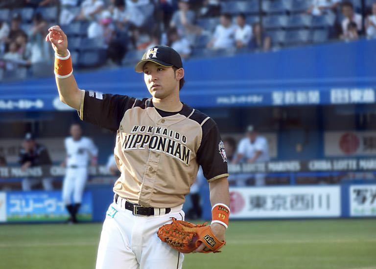 元北海道日本ハムファイターズ 杉谷拳士 支給品実使用外野手グローブ_画像1