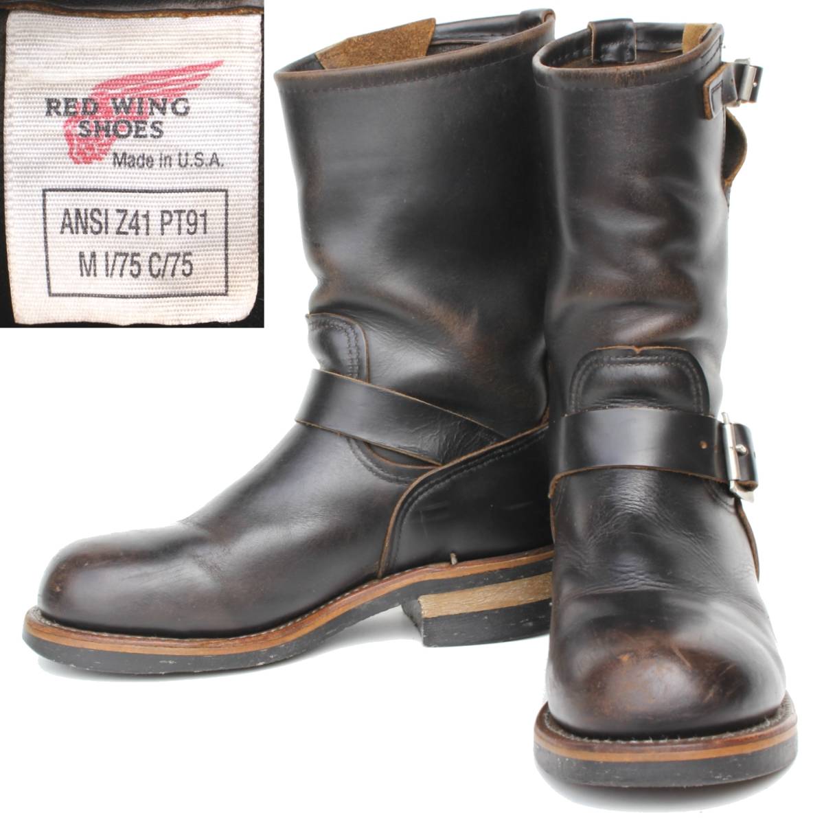 大人女性の (31537)極上茶芯96年製REDWING8179レッドウィング6.5E約