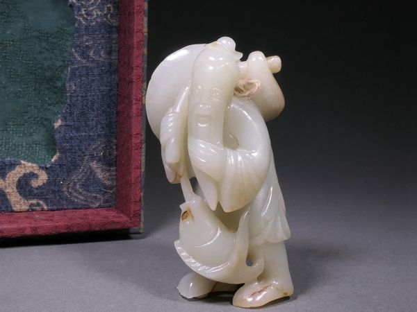 清代 琥珀彫 印章【仁】極細工 手彫り 中国古玩 古賞物 蔵出-