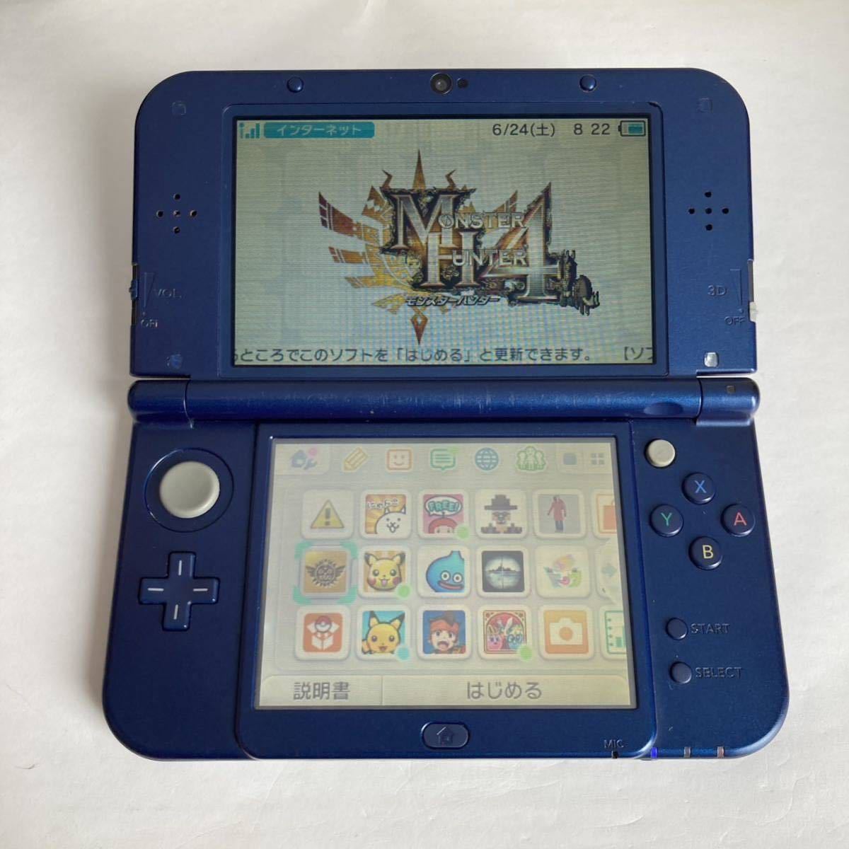 NEW 3DS LL 本体 メタリックブルー 完動品 付属品完備 ポケモンバンク