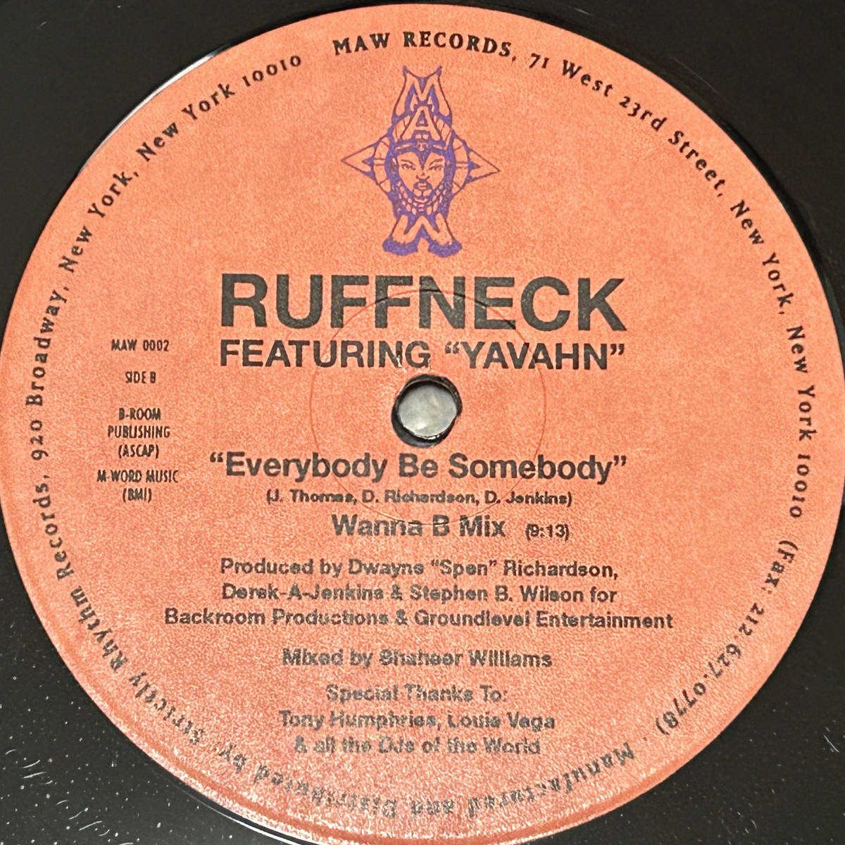 試聴 ヒット曲 Ruffneck Featuring Yavahn Everybody Be Somebody 1995年_画像1