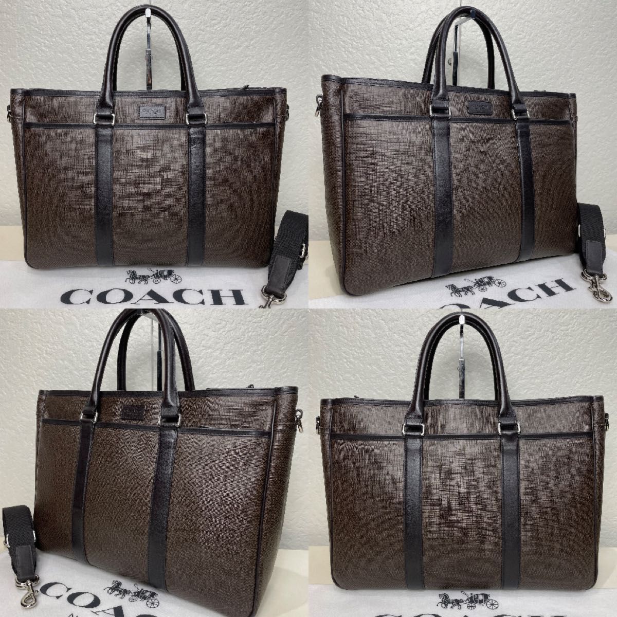 【良品】定価8.6万　COACH コーチ　メンテ済み　メンズ　ビジネス　バッグ　ブリーフケース ショルダーバッグ　2way レザー