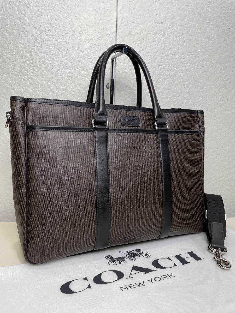 【良品】定価8.6万　COACH コーチ　メンテ済み　メンズ　ビジネス　バッグ　ブリーフケース ショルダーバッグ　2way レザー