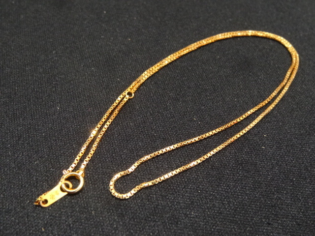 送料無料 18金 レディース ネックレス ゴールド 18k 刻印 チェーン