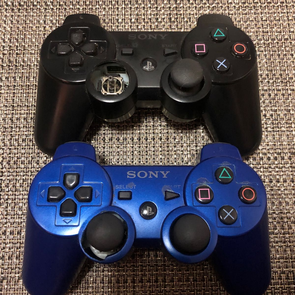 PS3コントローラー 純正 ジャンク品 ブラック ブルー 2点セット