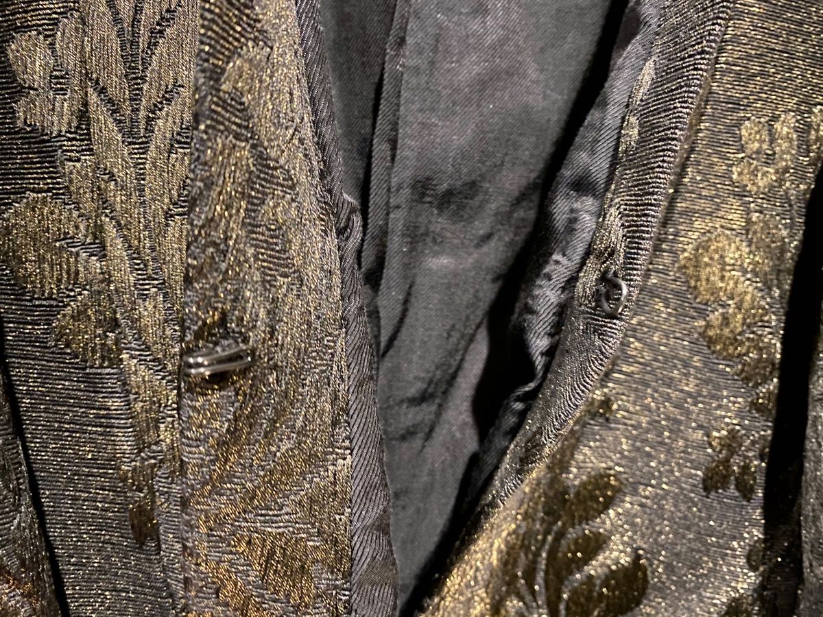 定価28万円超!2020-21AWランウェイモデル!Ann Demeulemeester ボタニカル変形ロングコート 金黒 刺繍