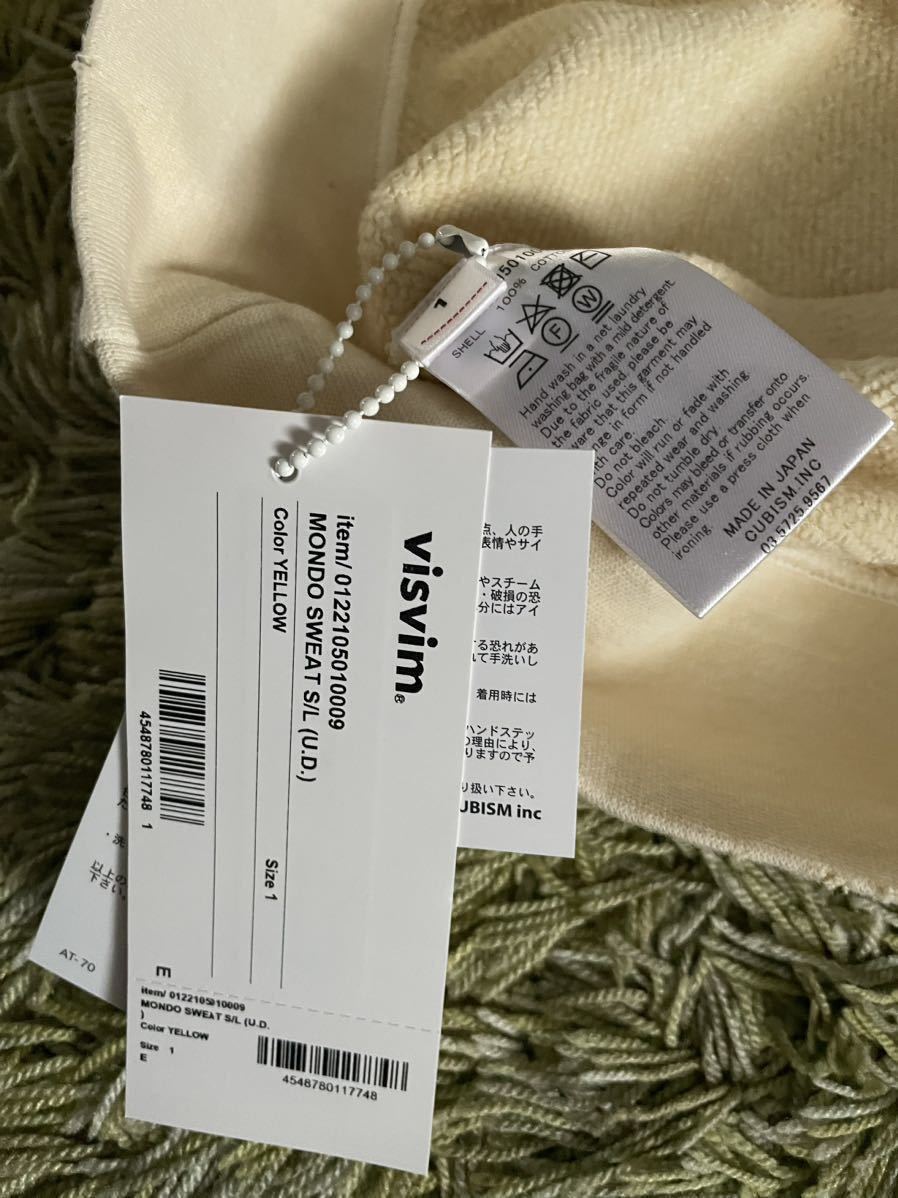 新品未使用 visvim MONDO SWEAT S/L U.D YELLOW サイズ1 | inmano.com.br
