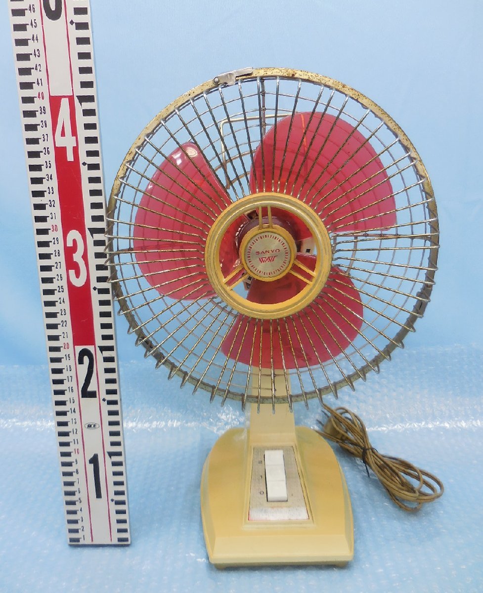 家電 サンヨー SANYO 扇風機 EF-5KM プラ羽 23cm 昭和レトロ アンティーク ビンテージ 動作確認済_画像2