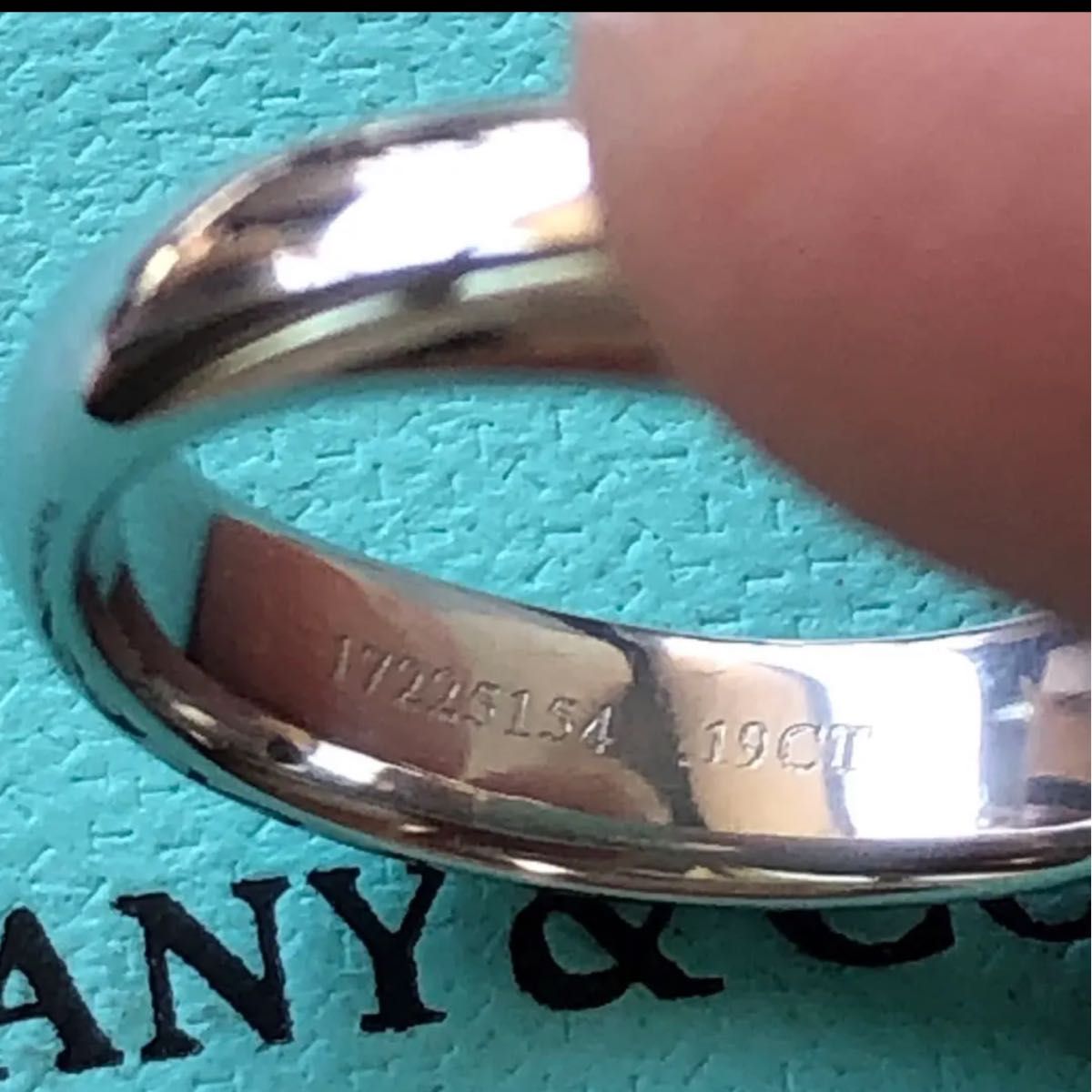 美品 Tiffanyティファニー PT950 ダイヤリング 0.19ct 7号