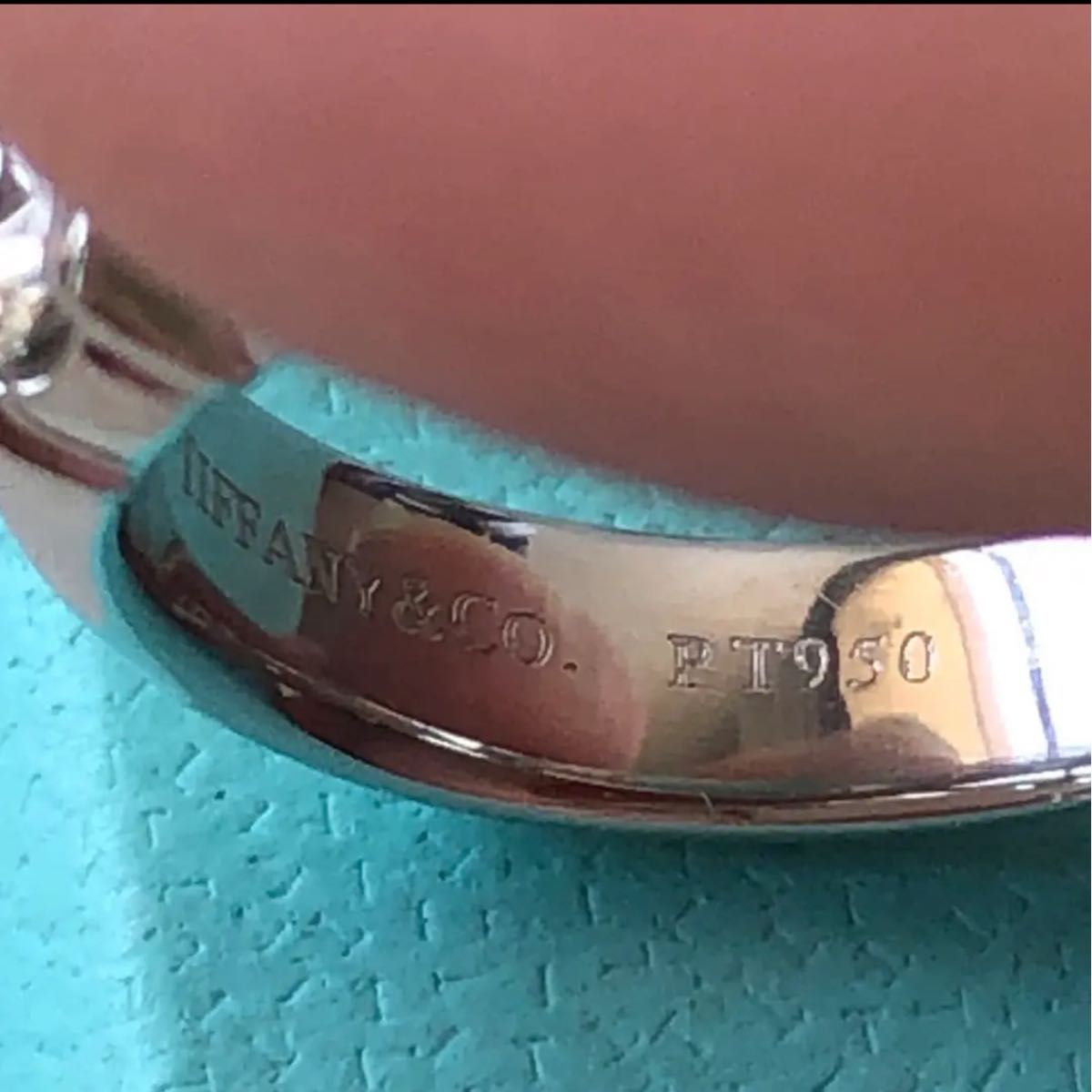美品 Tiffanyティファニー PT950 ダイヤリング 0.19ct 7号