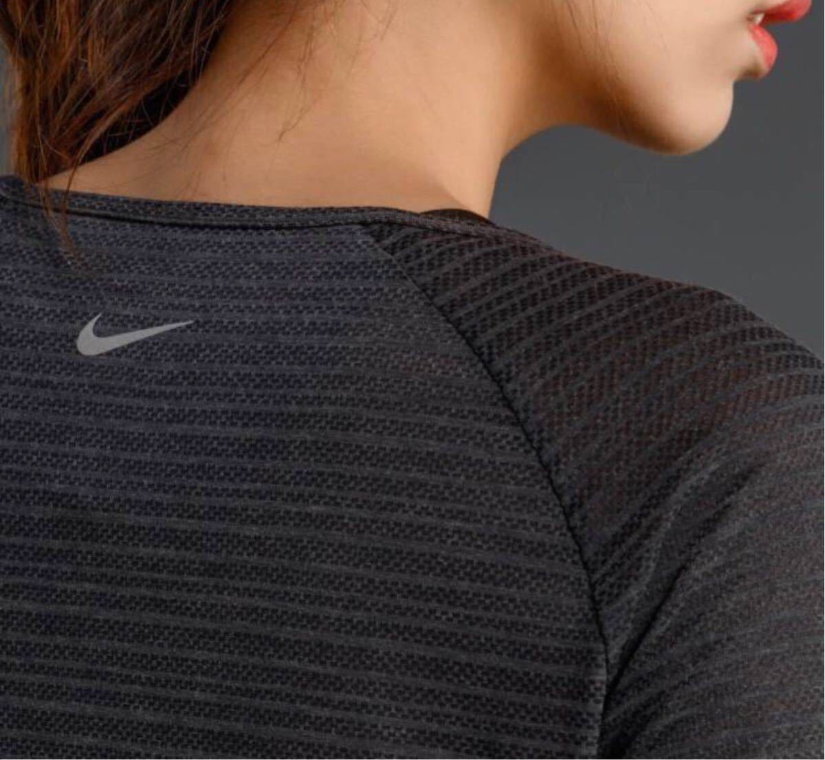 新品 定価4400円 Mサイズ NIKE ナイキ レディース マイラー ショートスリーブ ランニングトップ 891173-010 半袖Tシャツの画像6