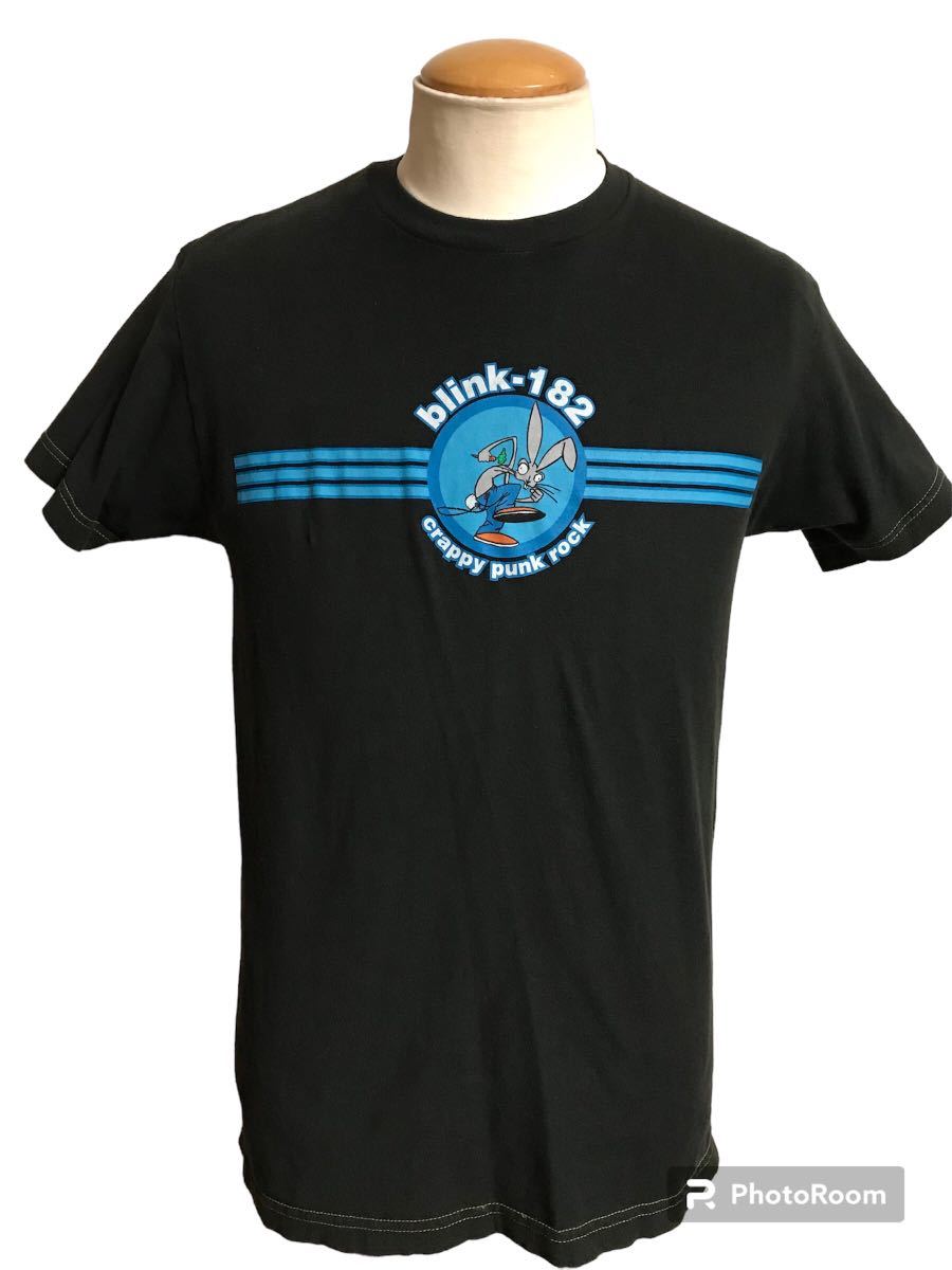 超希少 2000's ビンテージ BLINK-182 ラビット ライン Tシャツ M ブラック TULTEXボディ ブリンク メロコア パンク ロック ツアー xpv