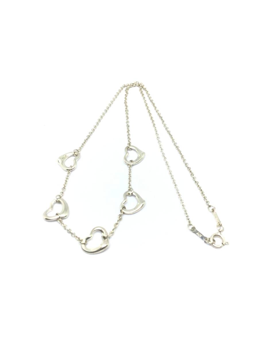 Tiffany&Co. Tiffany five Open Heart silver 925 necklace 