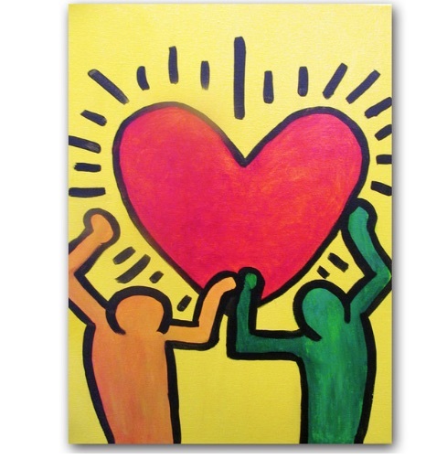 Keith Haring Keith *he ring [Heart]70cm×95cm extra-large campus ground thick art poster 