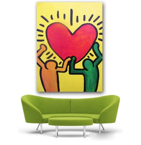 Keith Haring Keith *he ring [Heart]70cm×95cm extra-large campus ground thick art poster 