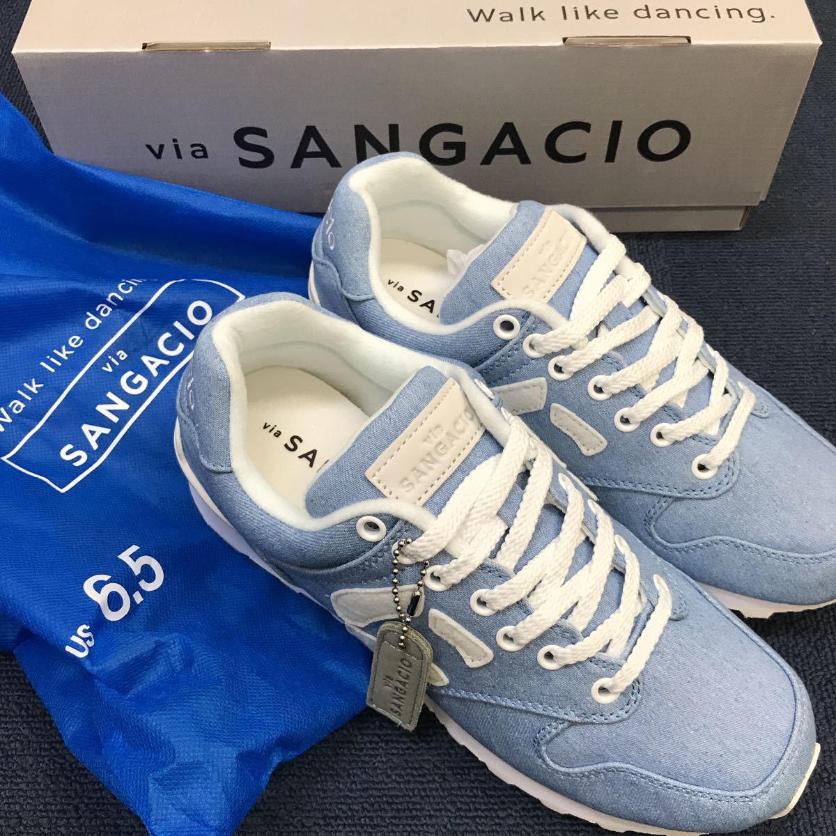 Y 未使用 Via SANGACIO DENIM SKY BLUE .5cm にゅ〜ず