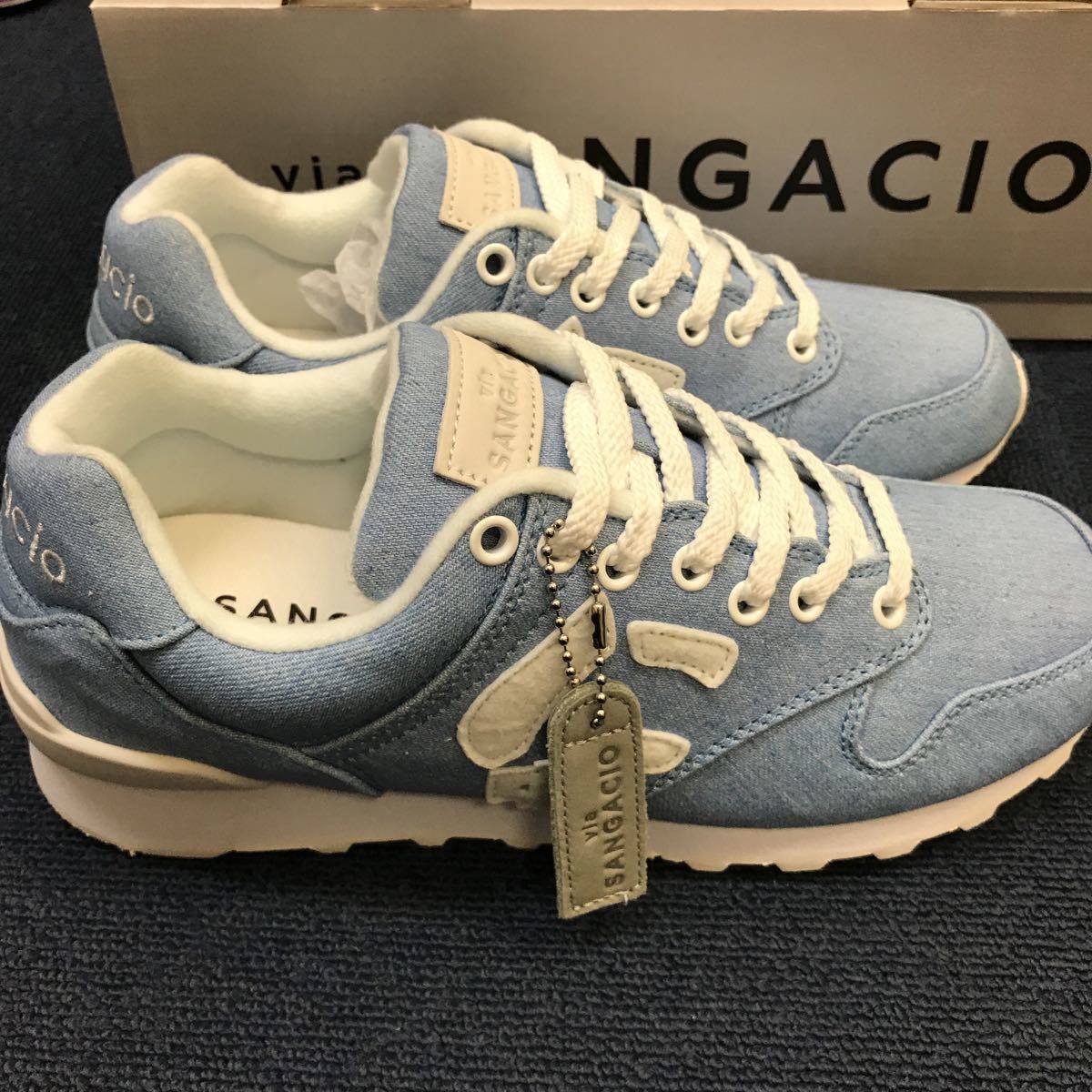33972 0625Y 未使用 Via SANGACIO DENIM SKY BLUE 24.5cm にゅ〜ず