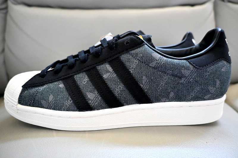 新品未使用 adidas Originals アディダス SUPERSTAR スーパースター DENIM デニム atmos US10 28センチ 定価13,200円 グレー ブラック_画像3