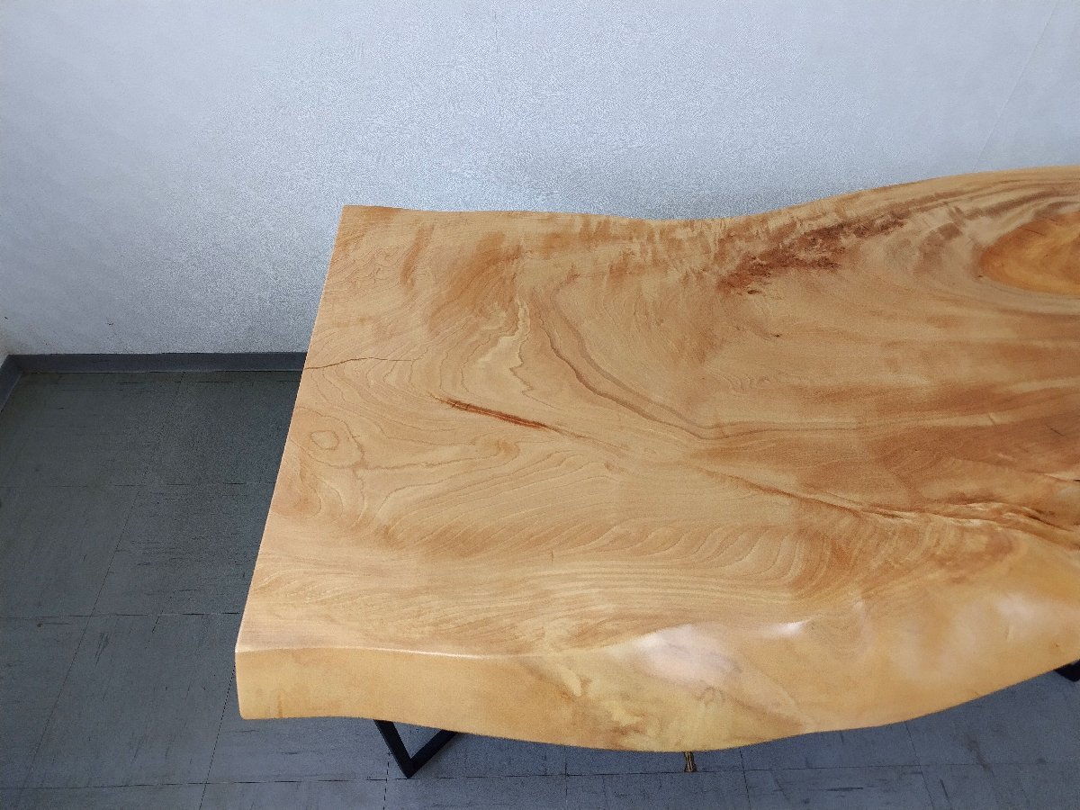 アトリエ木馬 ダイニングテーブル w130cm 30万 ワークデスク 食卓テーブル 1枚板 テーブル_画像3