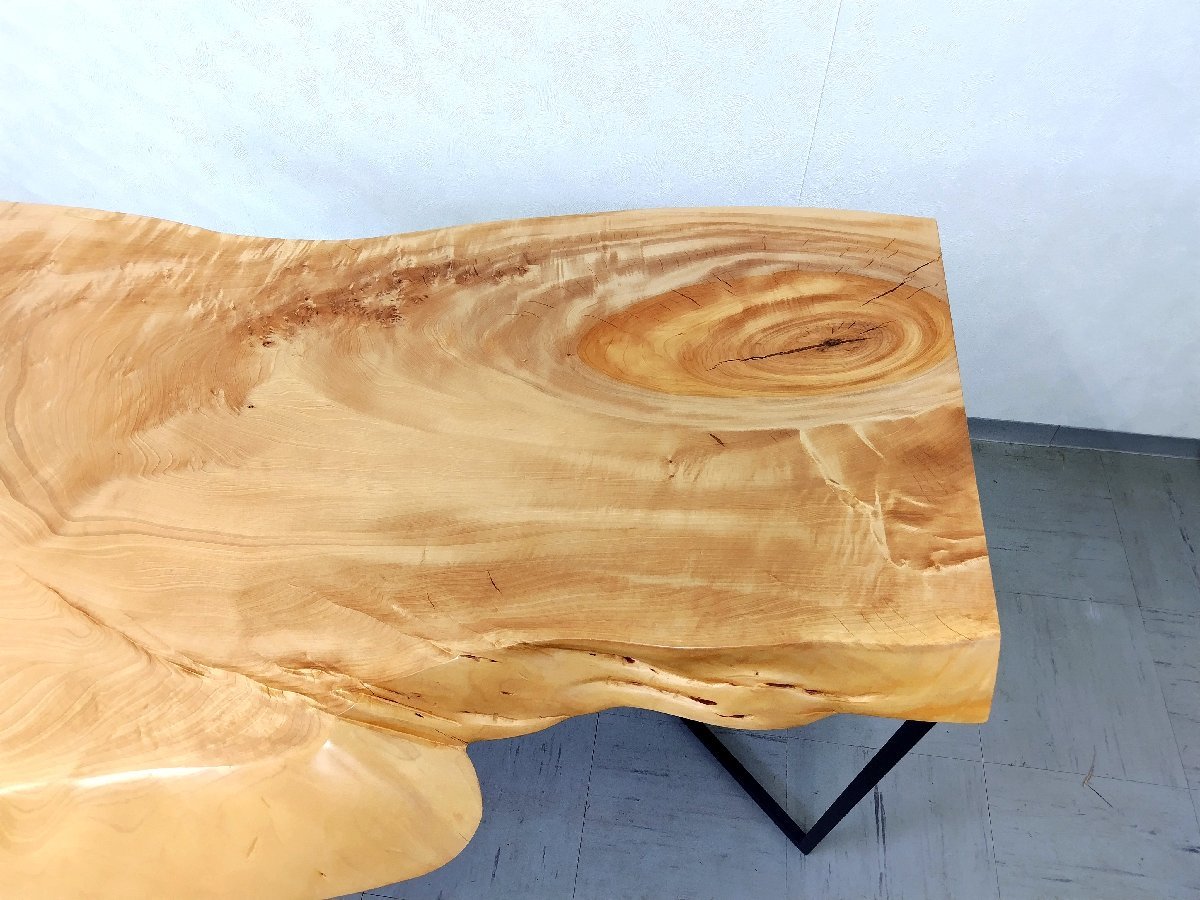 アトリエ木馬 ダイニングテーブル w130cm 30万 ワークデスク 食卓テーブル 1枚板 テーブル_画像4