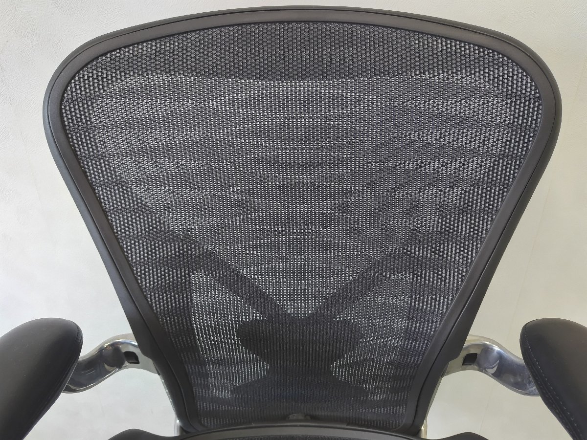 Herman Miller ハーマンミラー アーロンチェア ポスチャーフィット Bタイプ フル装備 本革アーム ポリッシュドアルミニウム 事務椅子_画像4