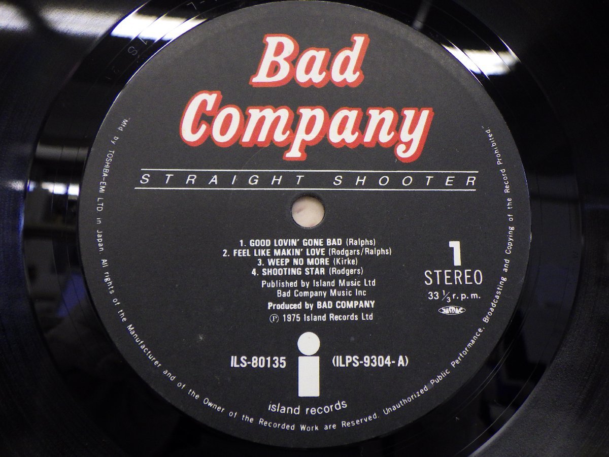 LP レコード Bad Company バッド カンパニー STRAIGHT SHOOTER 【 E+ 】 D12963Z_画像3