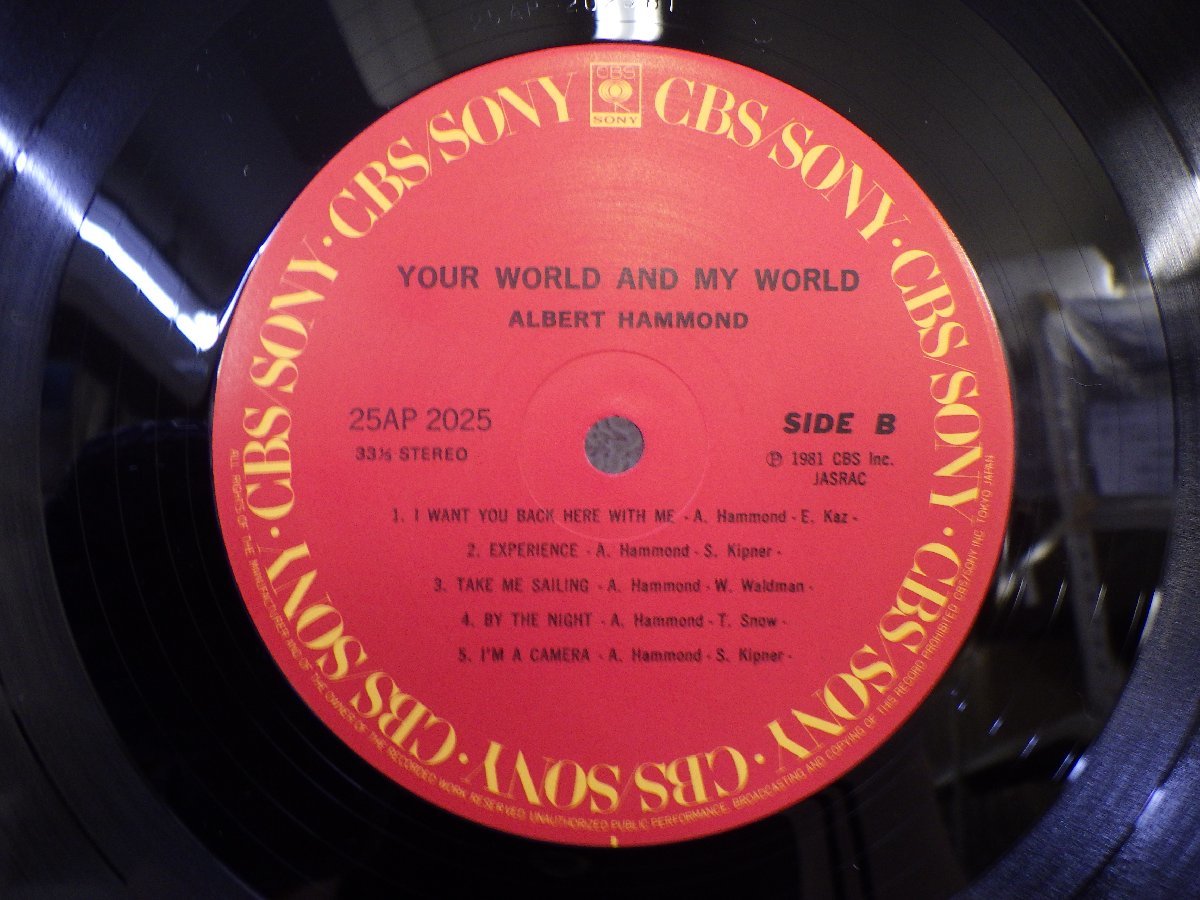 LP レコード ALBERT HAMMOND アルバート ハモンド YOUR WORLD AND MY WORLD 風のララバイ 【E+】 E7446H_画像5