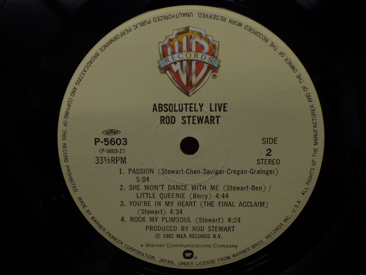 LP レコード 帯 2枚組 Rod Stewart ロッドスチュワート A bsolutely Live アブソルートリーライブ 【E-】 D13716Aの画像8