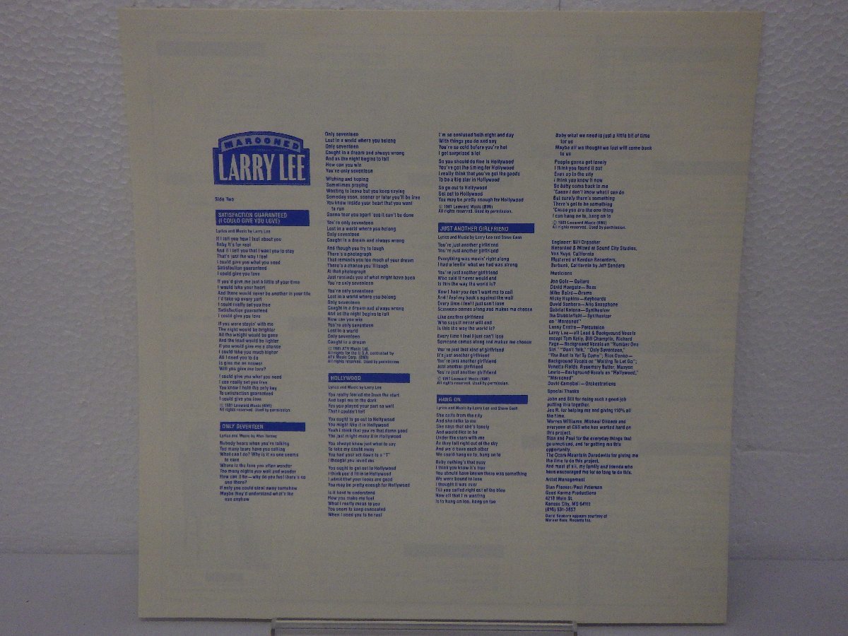 LP レコード 帯 LARRY LEE ラリー リー MAROONED ロンリーフリーウェイ【E-】D13710A_画像3