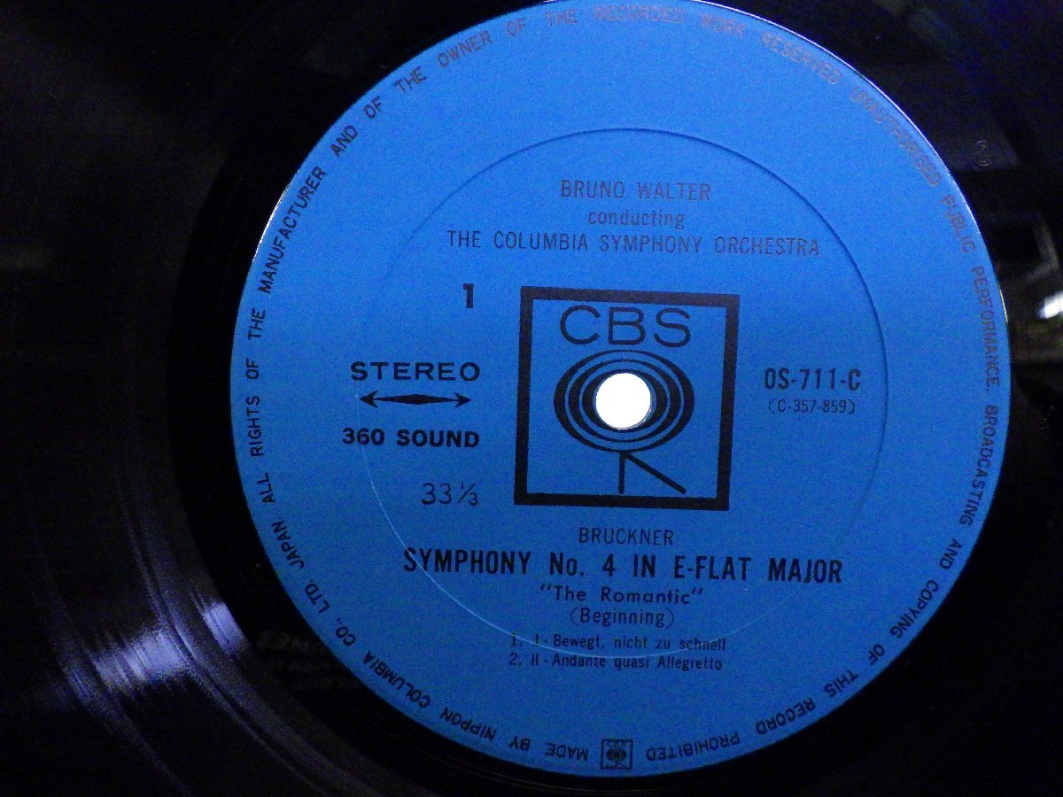 LPレコード BRUNO WALTER ブルーノ ワルター BRUCKNER ブルックナー SYPHONY NO4 THE ROMANTIC 交響曲第4番 ロマンティック 【E+】 D13608J_画像4