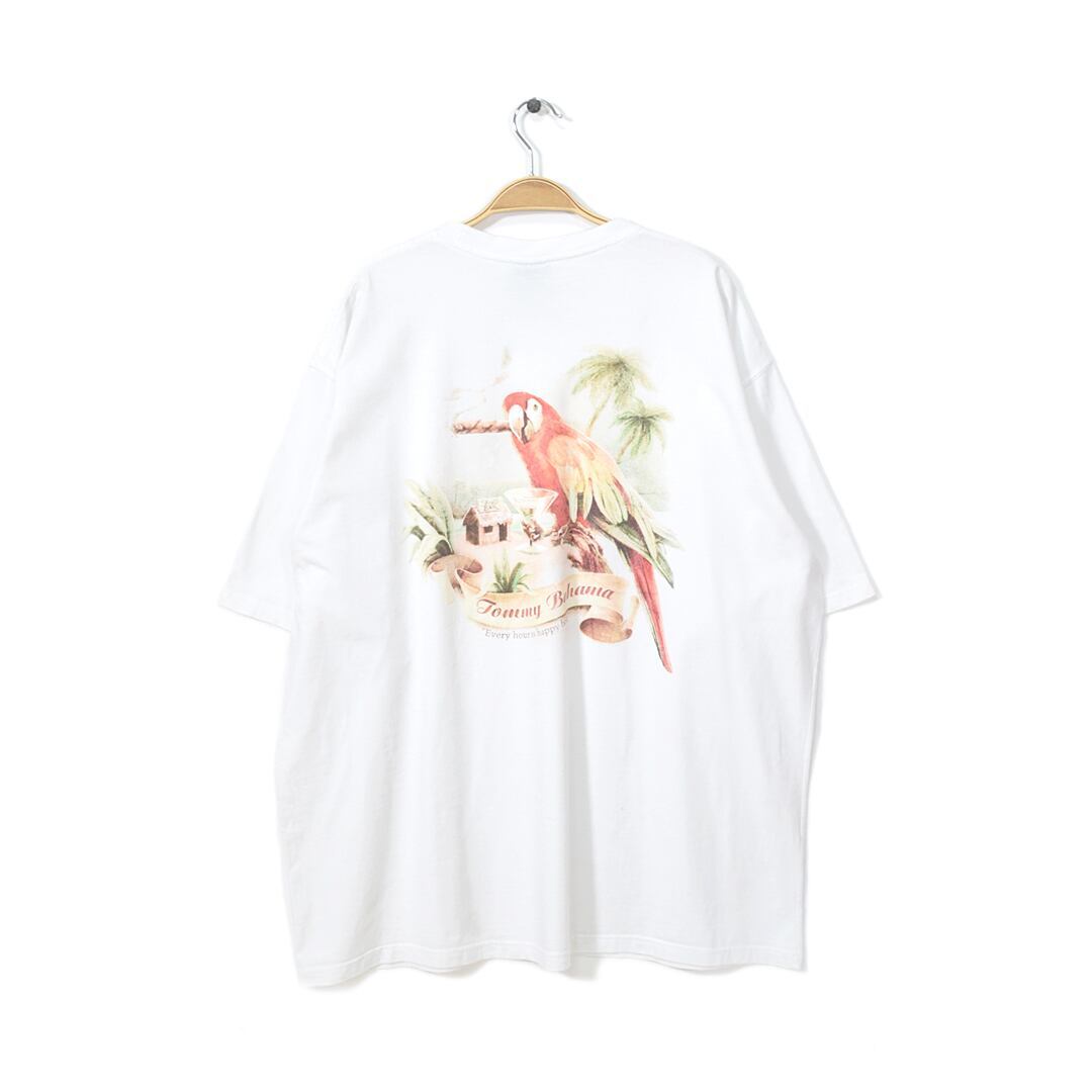 【送料無料】トミーバハマ Tシャツ ハワイ オウム ホワイト TOMMY BAHAMA 大きいサイズ メンズXXL 古着 @BZ0062_画像1