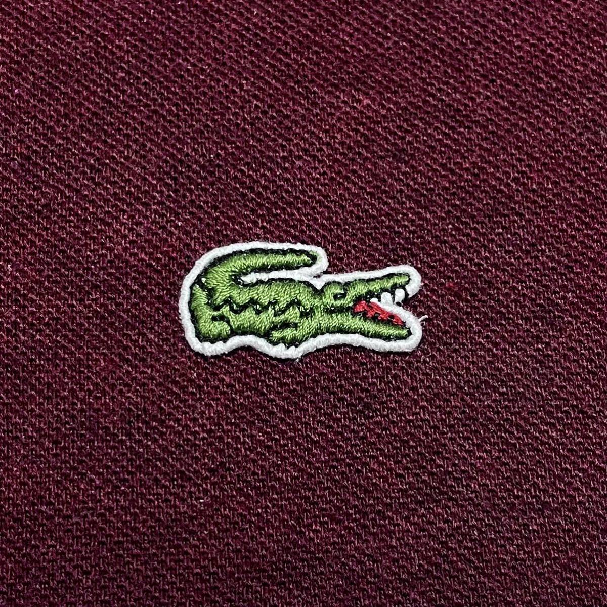 ☆送料無料☆ ☆希少サイズ☆ LACOSTE ラコステ 半袖ポロシャツ 7 ボルドー ビッグサイズ ワニ 23-39