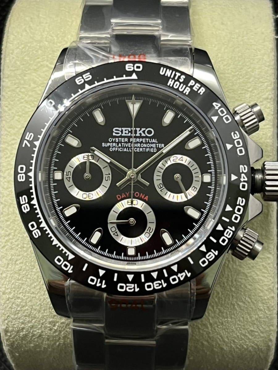 Yahoo!オークション - SEIKO MOD デイトナ ブラック オマージュ Yahoo!オークション - SEIKO MOD デイトナ ブラック オマージュ