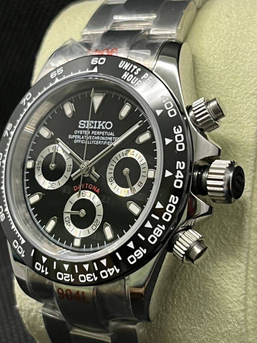 Yahoo!オークション - SEIKO MOD デイトナ ブラック オマージュ Yahoo!オークション - SEIKO MOD デイトナ ブラック オマージュ