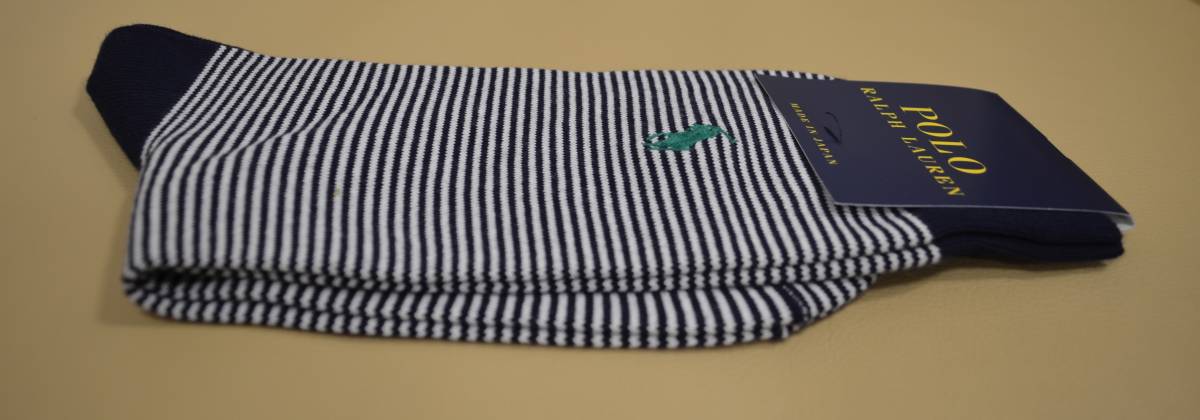 新品 未使用 タグ付き 男性  POLO RALPH LAUREN  ポロラルフローレン  綿混ソックス２足セット 日本製 送料無料の画像7