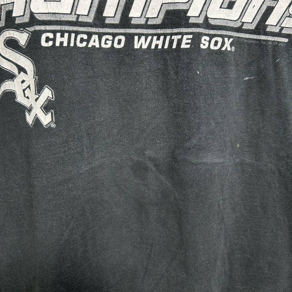 ■ CSA MLB Chicago White Sox ホワイトソックス 2005 WOLD SERIES Champions ワールドシリーズ 半袖 Tシャツ 黒 古着 メジャー 野球 ■_画像6