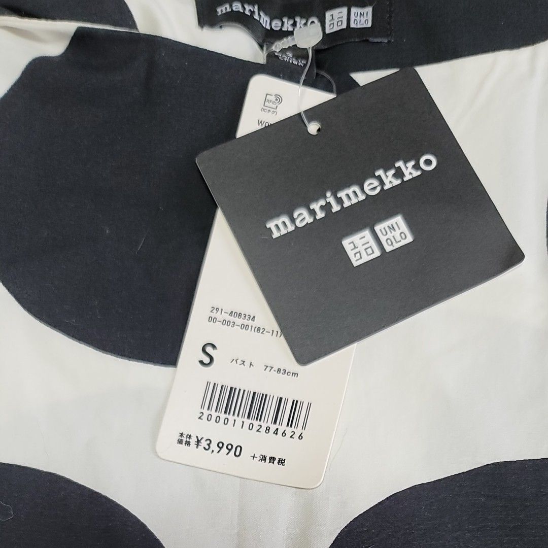 新品　UNIQLO×marimekko ワンピース　ドットワンピース　マリメッコワンピース　S　マリメッコ人気ワンピース