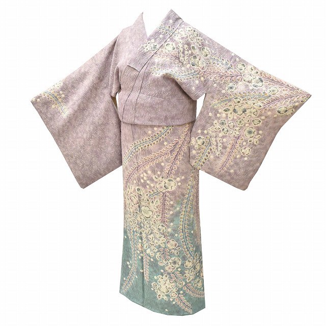 全日本送料無料 訪問着 正絹 リサイクル着物 仕立て上がり ふくれ織 袷 結婚式 ss0590b 着物ひととき 仕立て上がり
