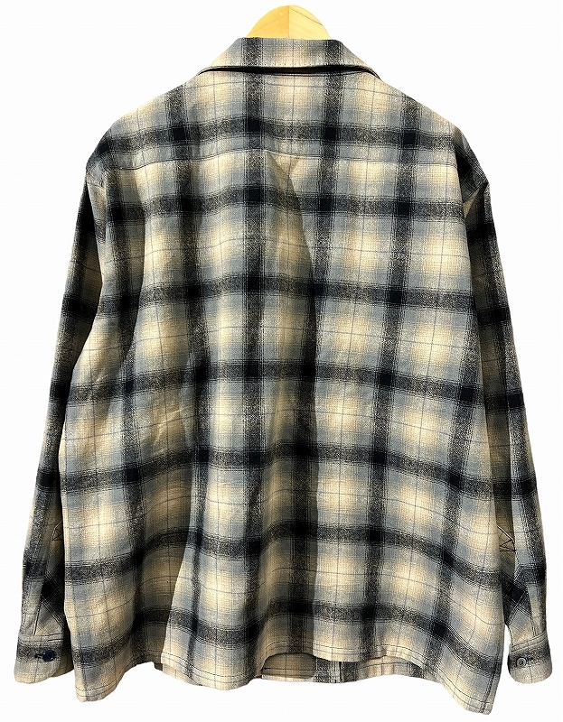 送料無 入手困難 激レア XL 希少サイズ TENDERLOIN テンダーロイン 08AW T-WOOL SHT ウール オンブレ チェック 長袖 シャツ BEIG/GREY/BLK_画像5