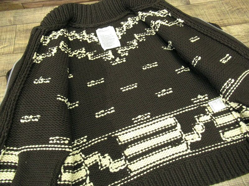 送無 美品 WTAPS ダブルタップス 14AW COWICHAN SWEATER.WOOL カウチン ニット ジップ セーター ウール ジャケット ブルゾン 幾何学模様 S