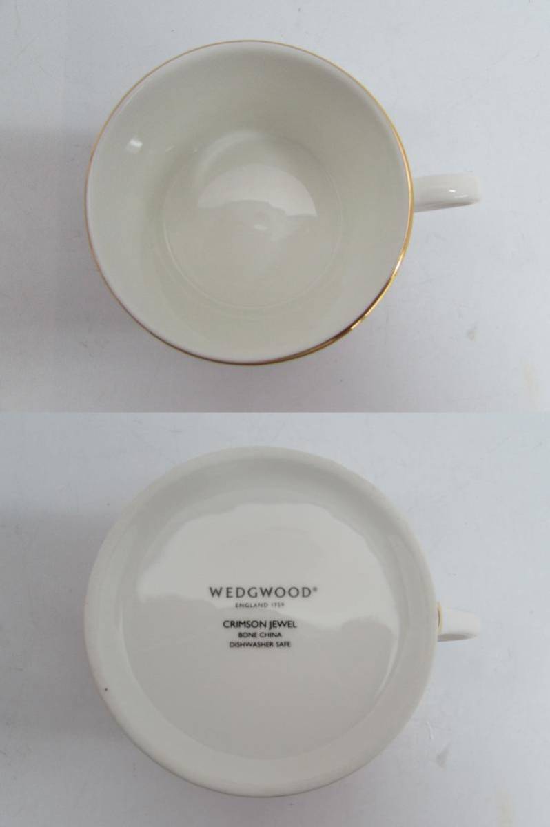 極美品 WEDGWOOD ウェッジウッド ワンダーラスト クリムゾンジュエル カップ&ソーサー スクエアトレイ ブランド 茶器 洋食器 英国製 2点_画像5