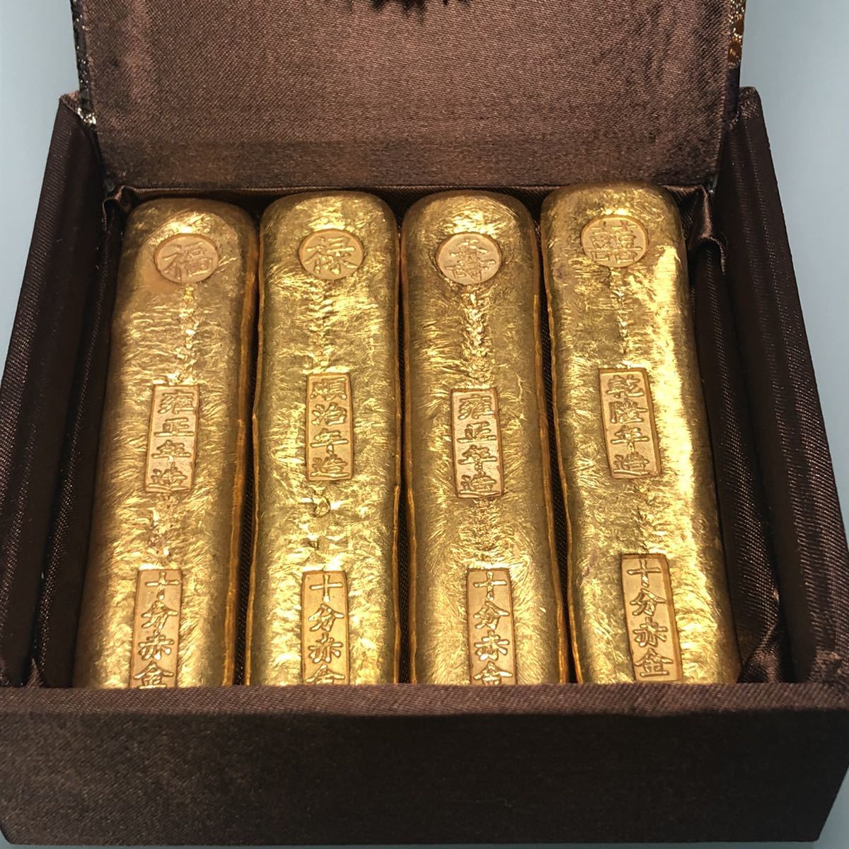 古銭 大型 金貨 縁起物 「福祿寿」開運金元寶 永久保存 美品 4本