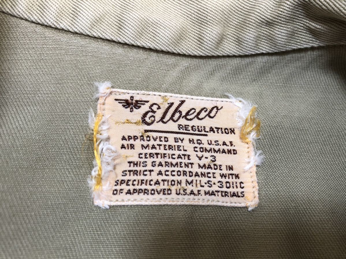 60sヴィンテージMADE IN USA U.S.ARMY Shirt, Cotton, Khaki アメリカ軍 コットンチノシャツ オフィサーシャツsize M程　マチ付_画像2
