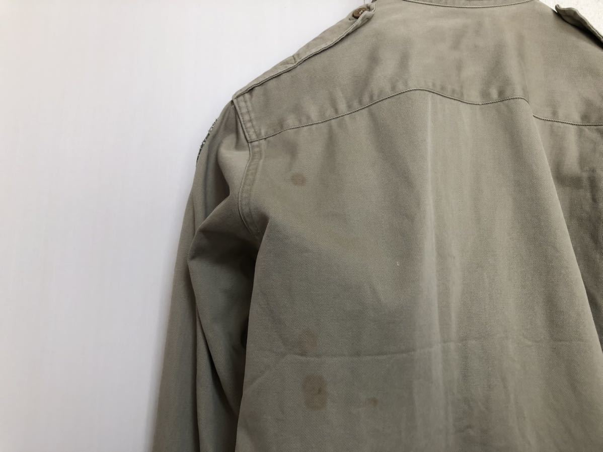 60sヴィンテージMADE IN USA U.S.ARMY Shirt, Cotton, Khaki アメリカ軍 コットンチノシャツ オフィサーシャツsize M程　マチ付_画像9