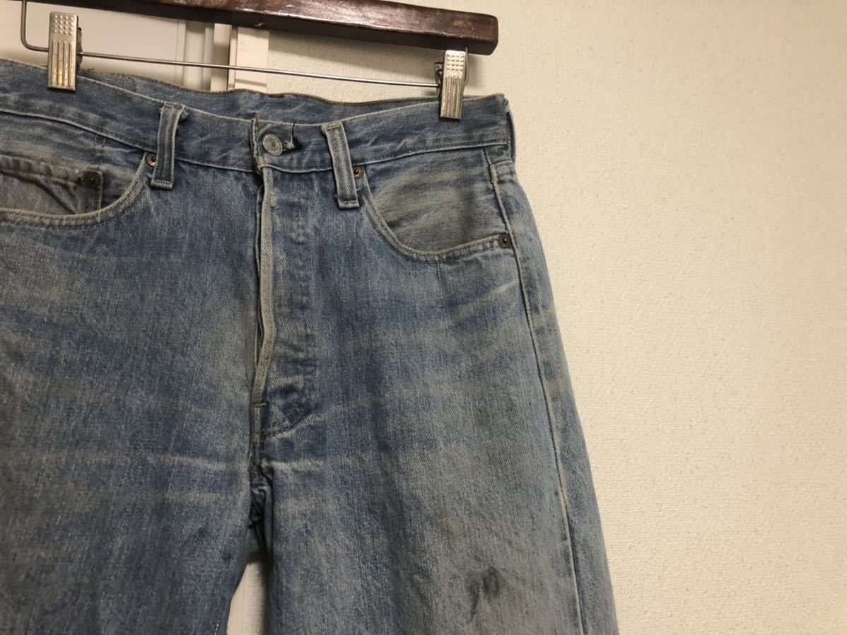 78年8月70sヴィンテージMADE IN USAアメリカ製Levi's リーバイス501 66後期縮率8%デニムパンツ ボタン裏6工場表記W31実測W76cmL75cm_画像1