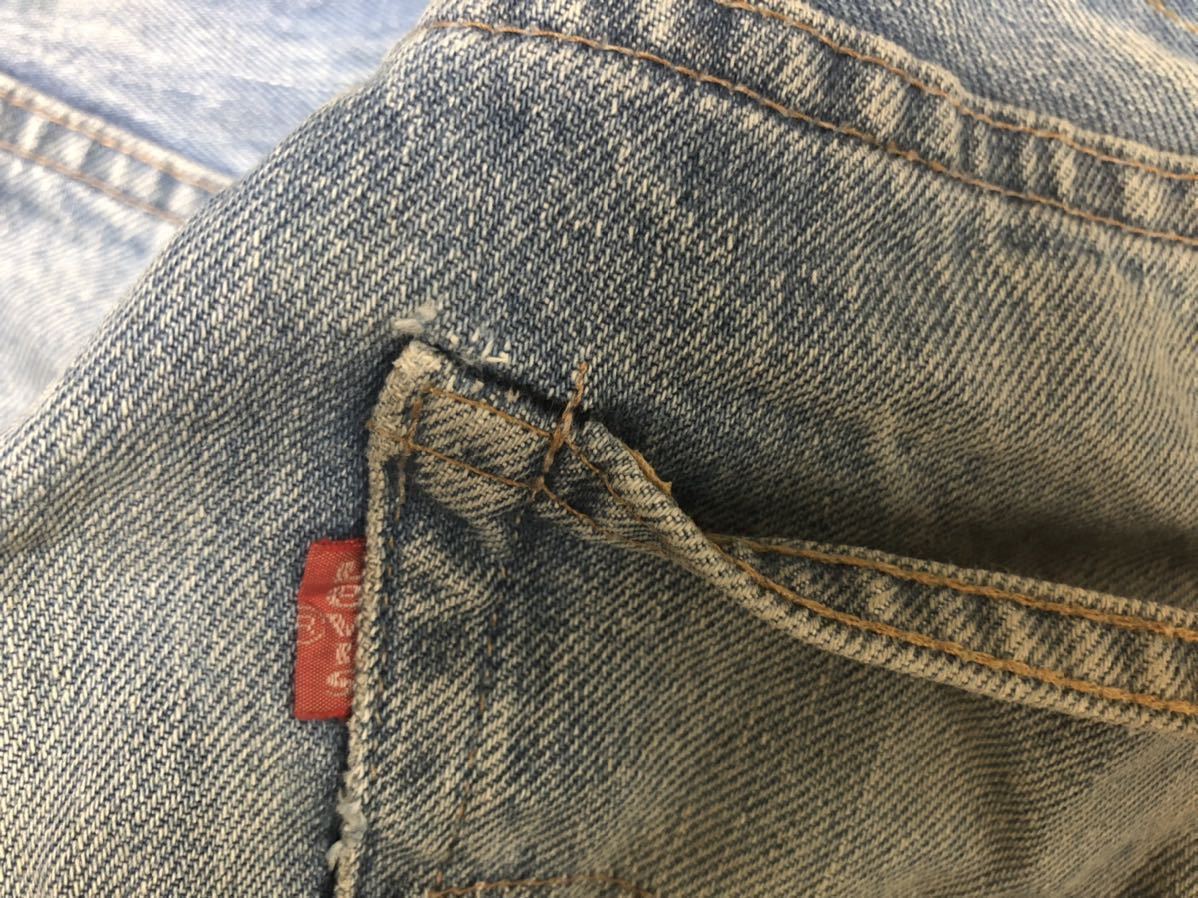 78年8月70sヴィンテージMADE IN USAアメリカ製Levi's リーバイス501 66後期縮率8%デニムパンツ ボタン裏6工場表記W31実測W76cmL75cm_画像3