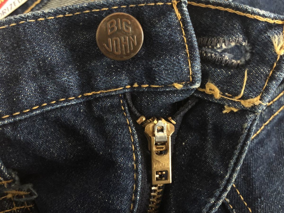 70s80s Vintage MADE IN JAPAN сделано в Японии Big John BIGJOHN Showa период Denim брюки надпись W31 измерения W77cmL75cm TALON semi автомат 