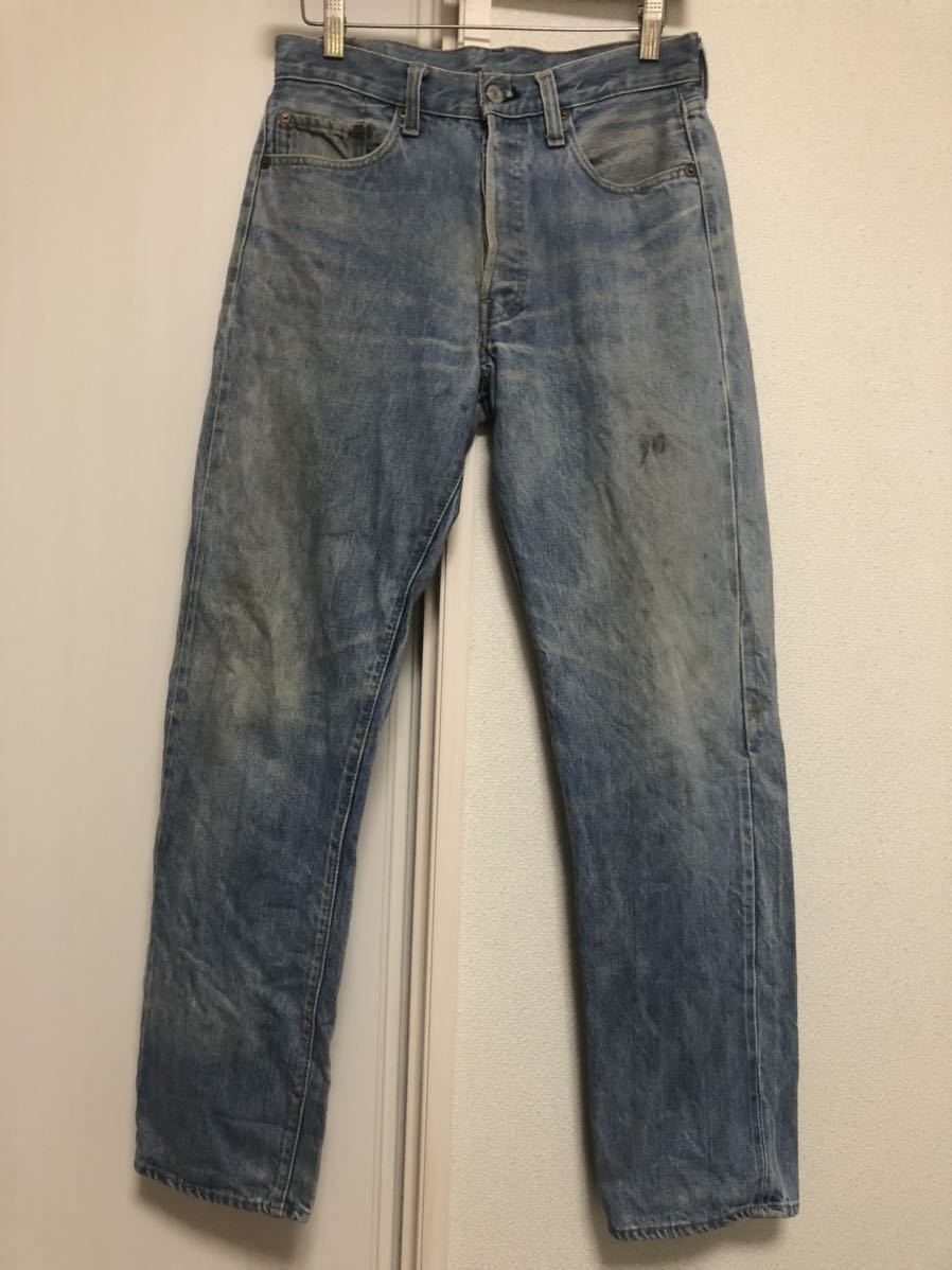 78年8月70sヴィンテージMADE IN USAアメリカ製Levi's リーバイス501 66後期縮率8%デニムパンツ ボタン裏6工場表記W31実測W76cmL75cm_画像6