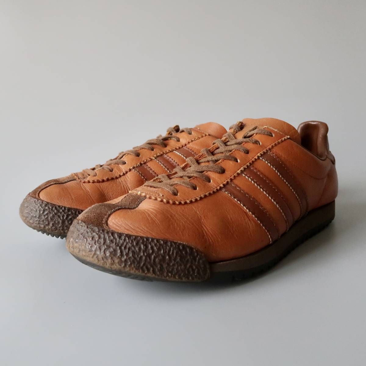  You Goss la Via made 70\'s adidas [San Francisco] leather upper sneakers orange Brown inscription US12/ Vintage San Francisco 