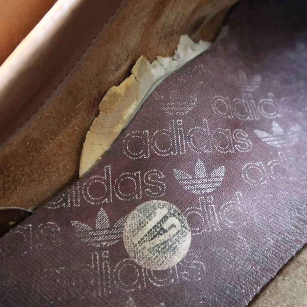  You Goss la Via made 70\'s adidas [San Francisco] leather upper sneakers orange Brown inscription US12/ Vintage San Francisco 